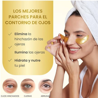 Parches de Oro 24K para Ojos – 60 Pcs ✨👁️